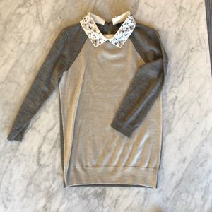 J Crew bedazzled (detachable collar!) sweater